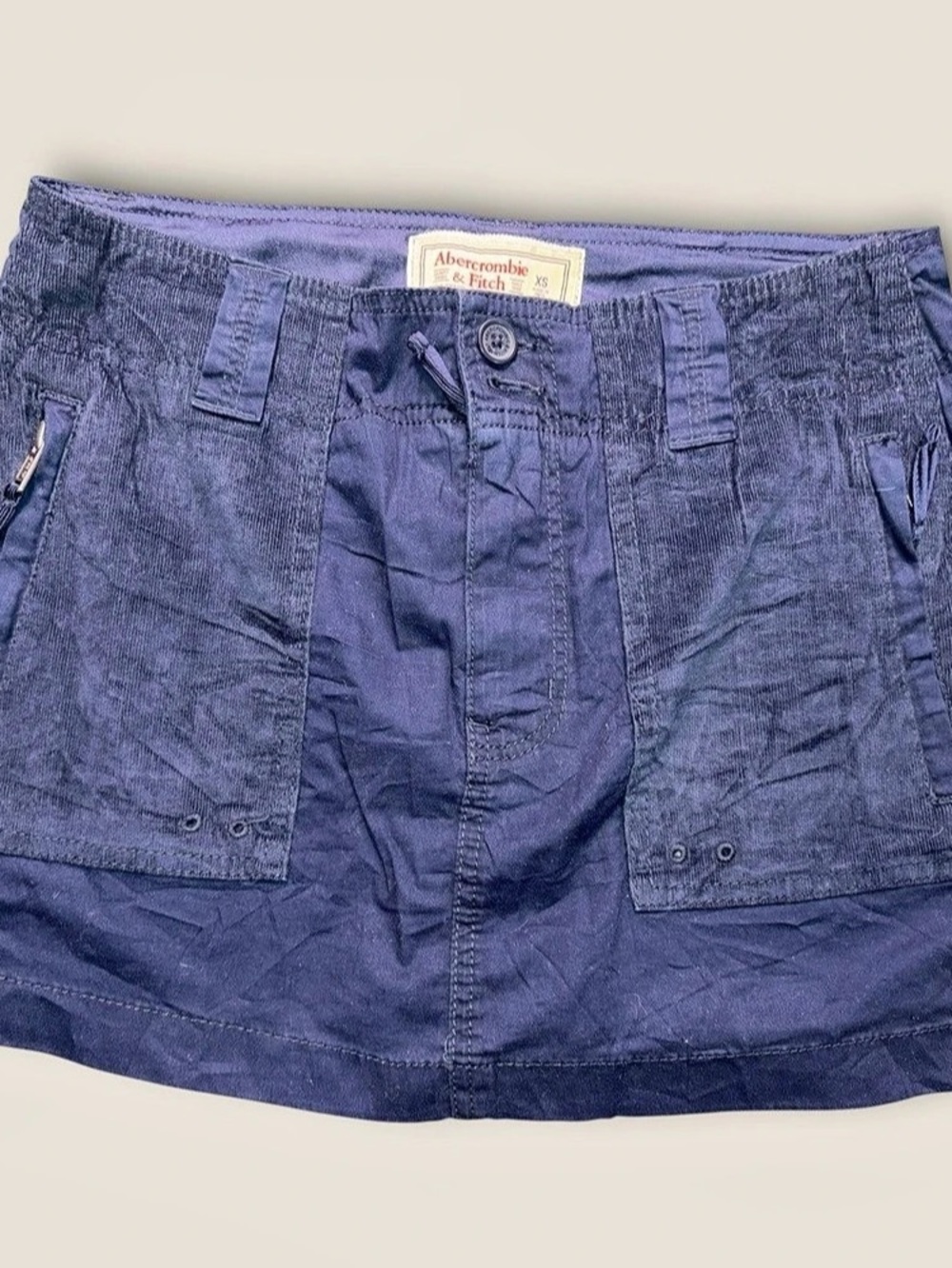 Vintage Y2K Abercrombie & Fitch Cargo Mini Skirt Blue Size XS